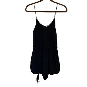 The Dreamer Label Black Silk shorts Romper sz 1=S NWOT Australian Brand